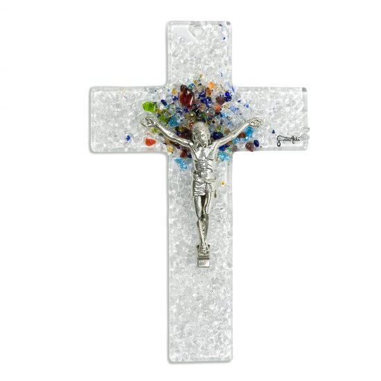 Cross Murano with Silver