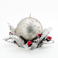 Silver Leaves Candleholder
